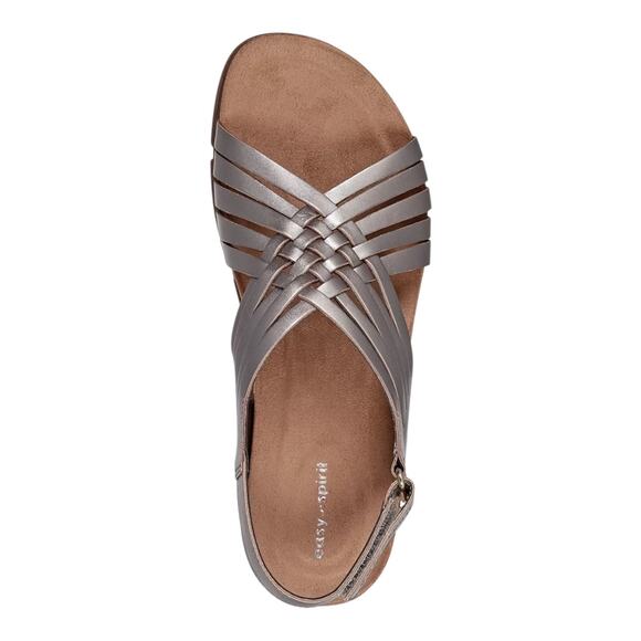 Easy Spirit Women's Mar Woven Leather Slingback Sandals Peach Gold Size 7 1/2 M - Picture 3 of 4